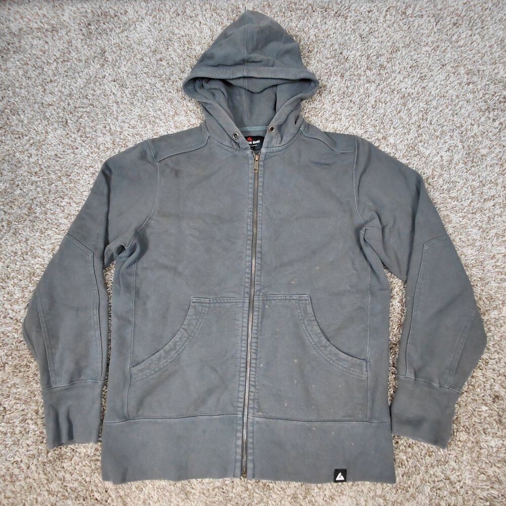 American Giant Full Zip Hooded Sweatshirt Men's Large Gray Hoodie Heavy